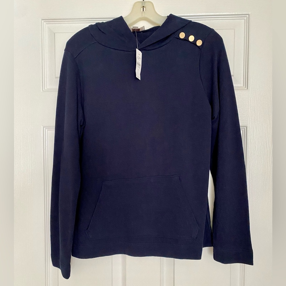 NWT Loft Outlet Hooded Top, Navy, Size S